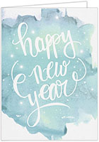 Holiday Greeting Cards by Carlson Craft - Watercolor New Year
