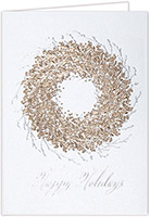 Holiday Greeting Cards by Carlson Craft - Rose Gold Wreath with Foil