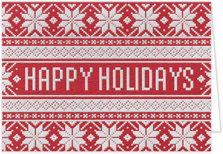 Holiday Greeting Cards by Carlson Craft - Fair Isle Snowflakes with Foil Holiday Greeting Cards by Carlson Craft - Fair Isle Snowflakes with Foil