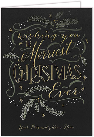 Holiday Greeting Cards by Carlson Craft - Merriest Christmas Ever