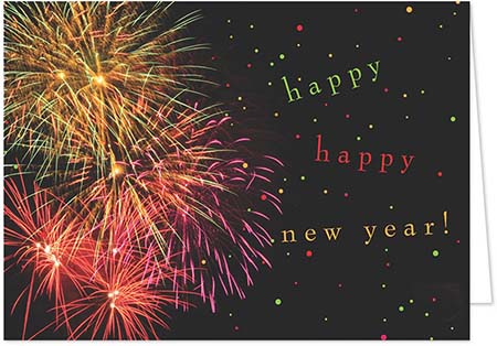 Holiday Greeting Cards by Carlson Craft - New Year's Fireworks Holiday Greeting Cards by Carlson Craft - New Year's Fireworks