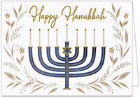 Hanukkah Greeting Cards by Carlson Craft - Gilded Menorah