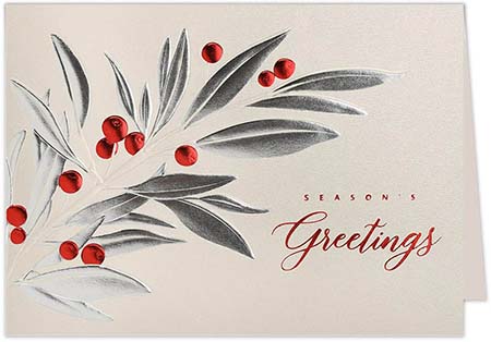 Holiday Greeting Cards by Carlson Craft - Merry Berries with Foil Holiday Greeting Cards by Carlson Craft - Merry Berries with Foil
