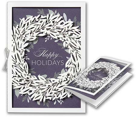 Holiday Greeting Cards by Carlson Craft - Fashionable Wreath Holiday Greeting Cards by Carlson Craft - Fashionable Wreath
