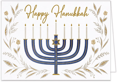 Hanukkah Greeting Cards by Carlson Craft - Gilded Menorah Hanukkah Greeting Cards by Carlson Craft - Gilded Menorah