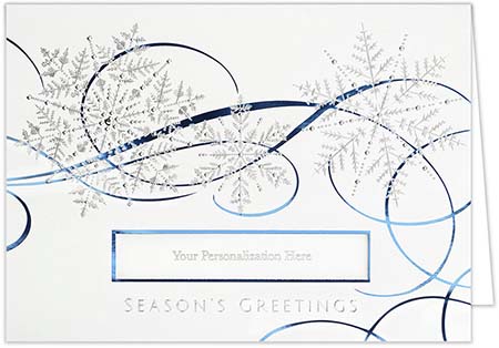 Holiday Greeting Cards by Carlson Craft - Swirling Ice with Foil