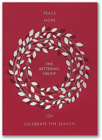 Holiday Greeting Cards by Carlson Craft - Lustrous Wreath with Foil Holiday Greeting Cards by Carlson Craft - Lustrous Wreath with Foil