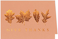 Thanksgiving Greeting Cards by Carlson Craft - Symbols of Autumn with Foil