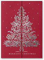 Personalized Holiday Greeting Cards by Carlson Craft - Flourish Tree with Foil