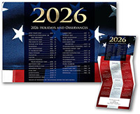 Calendar Holiday Greeting Cards by Carlson Craft - Patriotic Splendor 2026