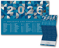 Calendar Holiday Greeting Cards by Carlson Craft - Holidays in Teal