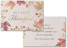 Thanksgiving Greeting Cards by Carlson Craft - So Very Thankful with Foil