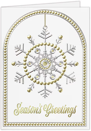 Personalized Holiday Greeting Cards by Carlson Craft - Beaded Snowflake with Foil Personalized Holiday Greeting Cards by Carlson Craft - Beaded Snowflake with Foil