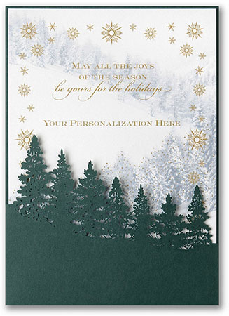 Personalized Holiday Greeting Cards by Carlson Craft - Quiet Forest Personalized Holiday Greeting Cards by Carlson Craft - Quiet Forest