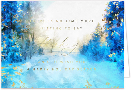 Personalized Holiday Greeting Cards by Carlson Craft - Appreciation Path with Foil