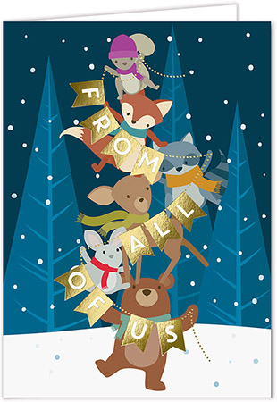 Personalized Holiday Greeting Cards by Carlson Craft - Woodland Party
