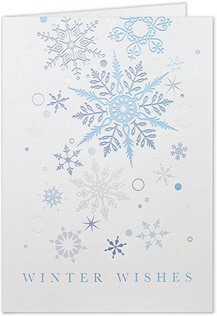 Personalized Holiday Greeting Cards by Carlson Craft - Soft Snowflakes with Foil