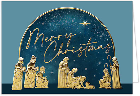 Personalized Holiday Greeting Cards by Carlson Craft - Blessed Glory with Foil Personalized Holiday Greeting Cards by Carlson Craft - Blessed Glory with Foil