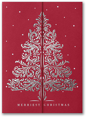 Holiday Greeting Cards by Carlson Craft - Flourish Tree with Foil Holiday Greeting Cards by Carlson Craft - Flourish Tree with Foil