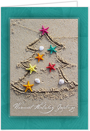 Personalized Holiday Greeting Cards by Carlson Craft - Tropical Tree Personalized Holiday Greeting Cards by Carlson Craft - Tropical Tree