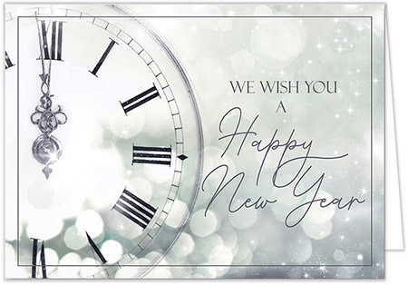 Holiday Greeting Cards by Carlson Craft - Clock Strikes Twelve Holiday Greeting Cards by Carlson Craft - Clock Strikes Twelve