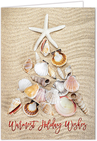 Personalized Holiday Greeting Cards by Carlson Craft - Beach Wishes Personalized Holiday Greeting Cards by Carlson Craft - Beach Wishes