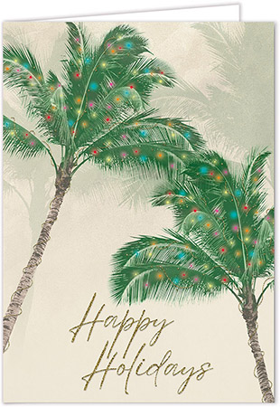 Personalized Holiday Greeting Cards by Carlson Craft - Holiday Palm Trees Personalized Holiday Greeting Cards by Carlson Craft - Holiday Palm Trees