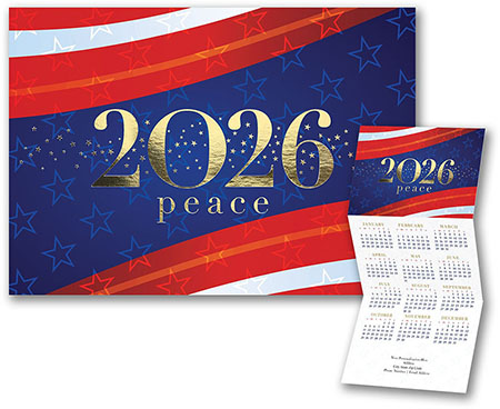 Calendar Holiday Greeting Cards by Carlson Craft - Patriotic Colors 2026 Calendar Holiday Greeting Cards by Carlson Craft - Patriotic Colors 2026