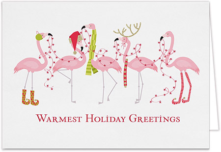 Personalized Holiday Greeting Cards by Carlson Craft - Flamingo Fashonistas Personalized Holiday Greeting Cards by Carlson Craft - Flamingo Fashonistas