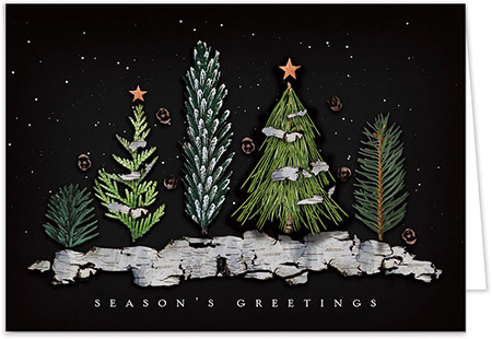 Holiday Greeting Cards by Carlson Craft - Real Greenery Treeline Holiday Greeting Cards by Carlson Craft - Real Greenery Treeline