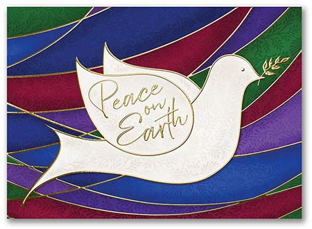 Holiday Greeting Cards by Carlson Craft - Stained Glass Dove with Foil Holiday Greeting Cards by Carlson Craft - Stained Glass Dove with Foil