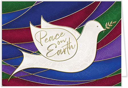 Holiday Greeting Cards by Carlson Craft - Stained Glass Dove with Foil Holiday Greeting Cards by Carlson Craft - Stained Glass Dove with Foil