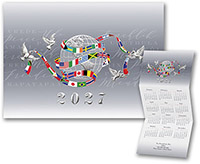 Calendar Holiday Greeting Cards by Carlson Craft - International Flags