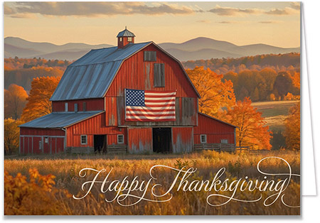 Personalized Holiday Greeting Cards by Carlson Craft - Patriotic Thanksgiving