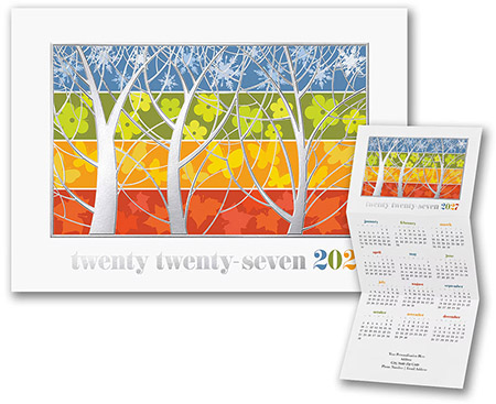 Calendar Holiday Greeting Cards by Carlson Craft - Seasonal Colors