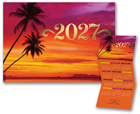 Calendar Holiday Greeting Cards by Carlson Craft - Palm Tree
