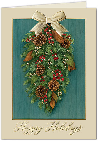 Holiday Greeting Cards by Carlson Craft - Greenery Swag