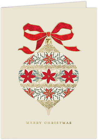 Holiday Greeting Cards by Carlson Craft - Golden Poinsettia Ornament