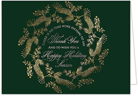Holiday Greeting Cards by Carlson Craft - Wreath of Thanks
