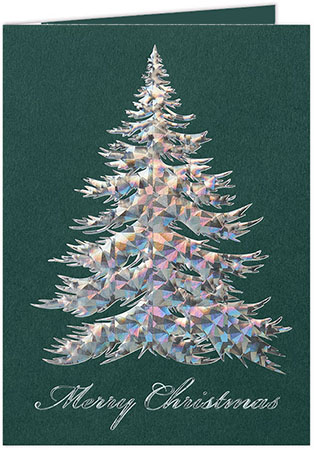 Holiday Greeting Cards by Carlson Craft - Sparkling Tree with Foil