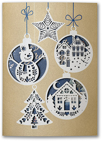 Holiday Greeting Cards by Carlson Craft - Artisan Ornaments with Foil