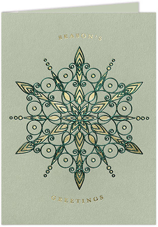 Holiday Greeting Cards by Carlson Craft - Winter Green Splendor with Foil