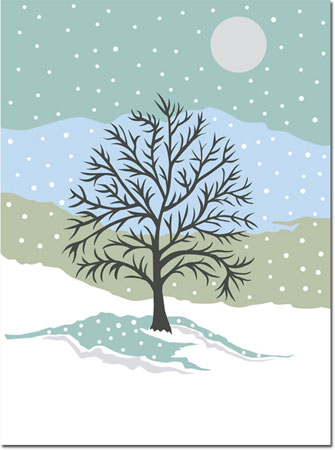 Holiday Greeting Cards by Chatsworth - Snowy Day Blue