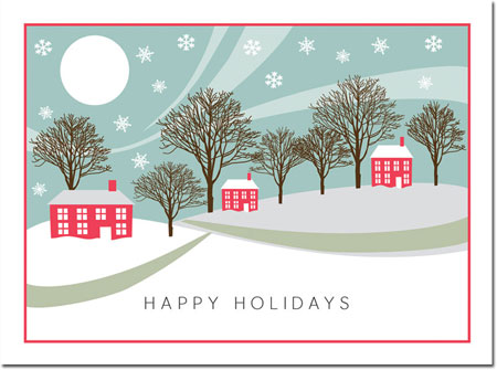 Holiday Greeting Cards by Chatsworth - Three Houses