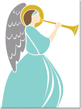 Holiday Greeting Cards by Chatsworth - Angel with Horn