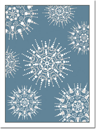 Holiday Greeting Cards by Chatsworth - Snow Medallion Blue