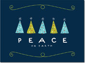 Holiday Greeting Cards by Chatsworth - Peace Trees Navy