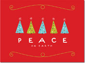 Holiday Greeting Cards by Chatsworth - Peace Trees Red