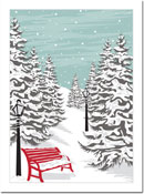 Holiday Greeting Cards by Chatsworth - Red Bench