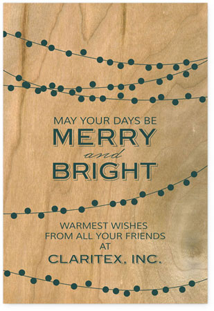 Corporate Holiday Greeting Cards by Checkerboard - Glowing Garland (Green) Corporate Holiday Greeting Cards by Checkerboard - Glowing Garland (Green)